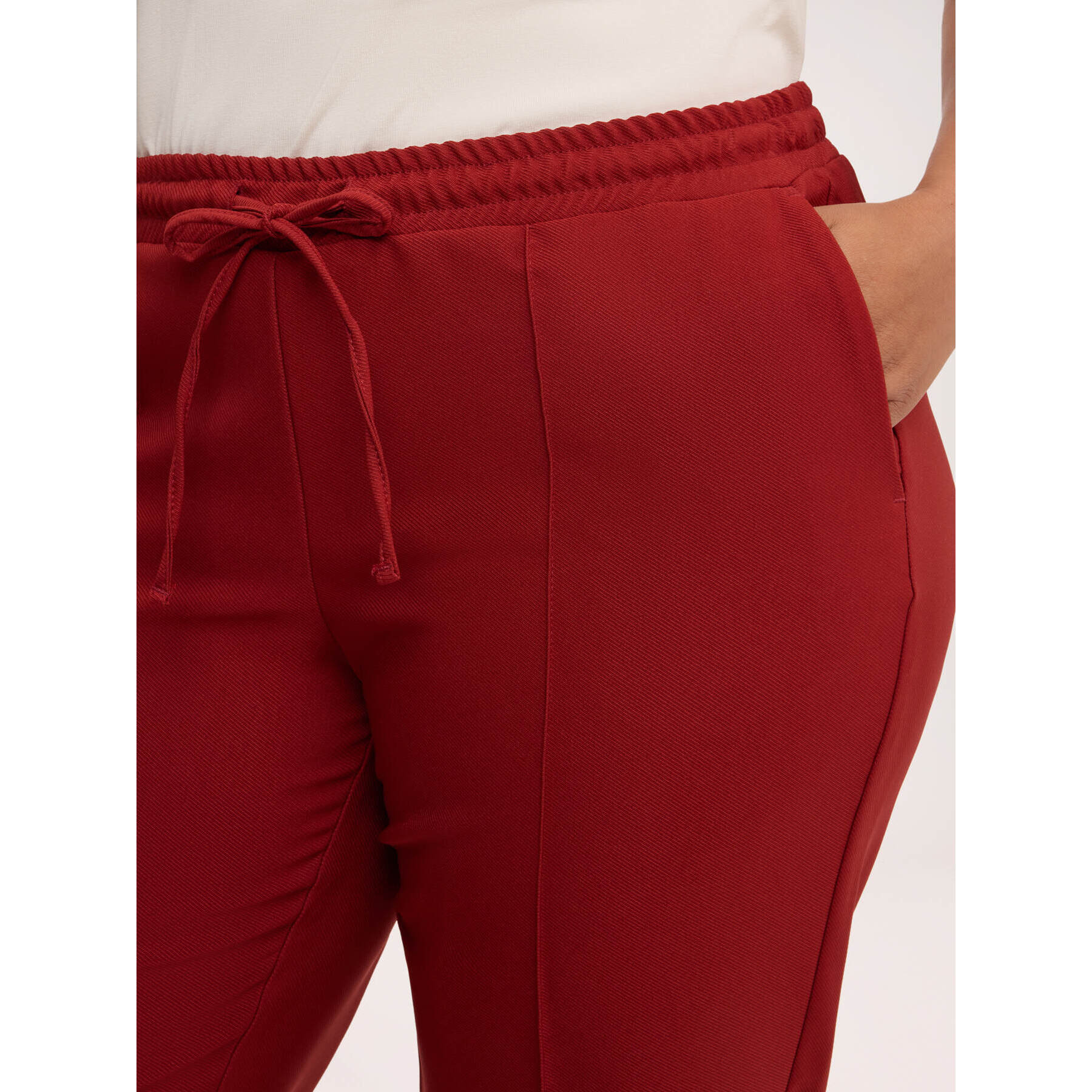 Fiorella Rubino - Pantaloni gamba dritta con coulisse - Marrone