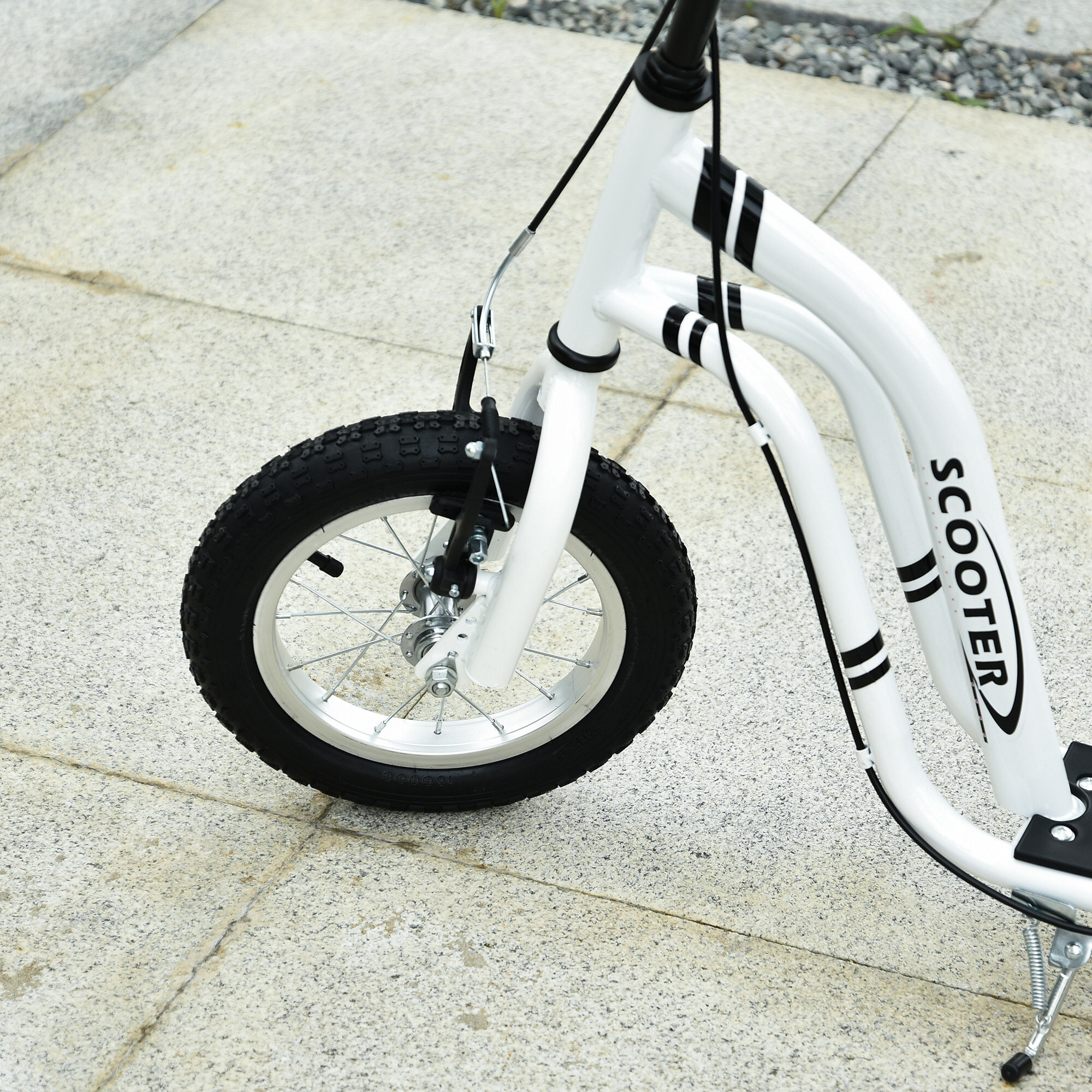 Trottinette pour Enfants Plus de 5 Ans Grands Pneus Guidon Réglable