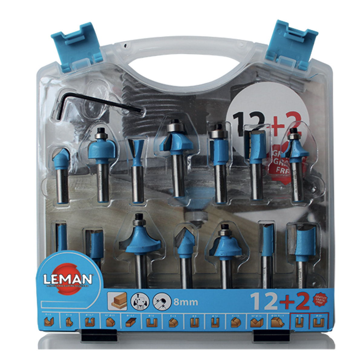 Coffret de 14 mèches à défoncer LEMAN 428.700.14