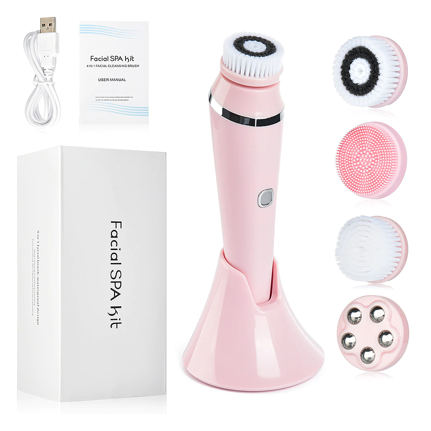 Instrumento de belleza 4 en 1. Cepillo de limpieza facial avanzado.