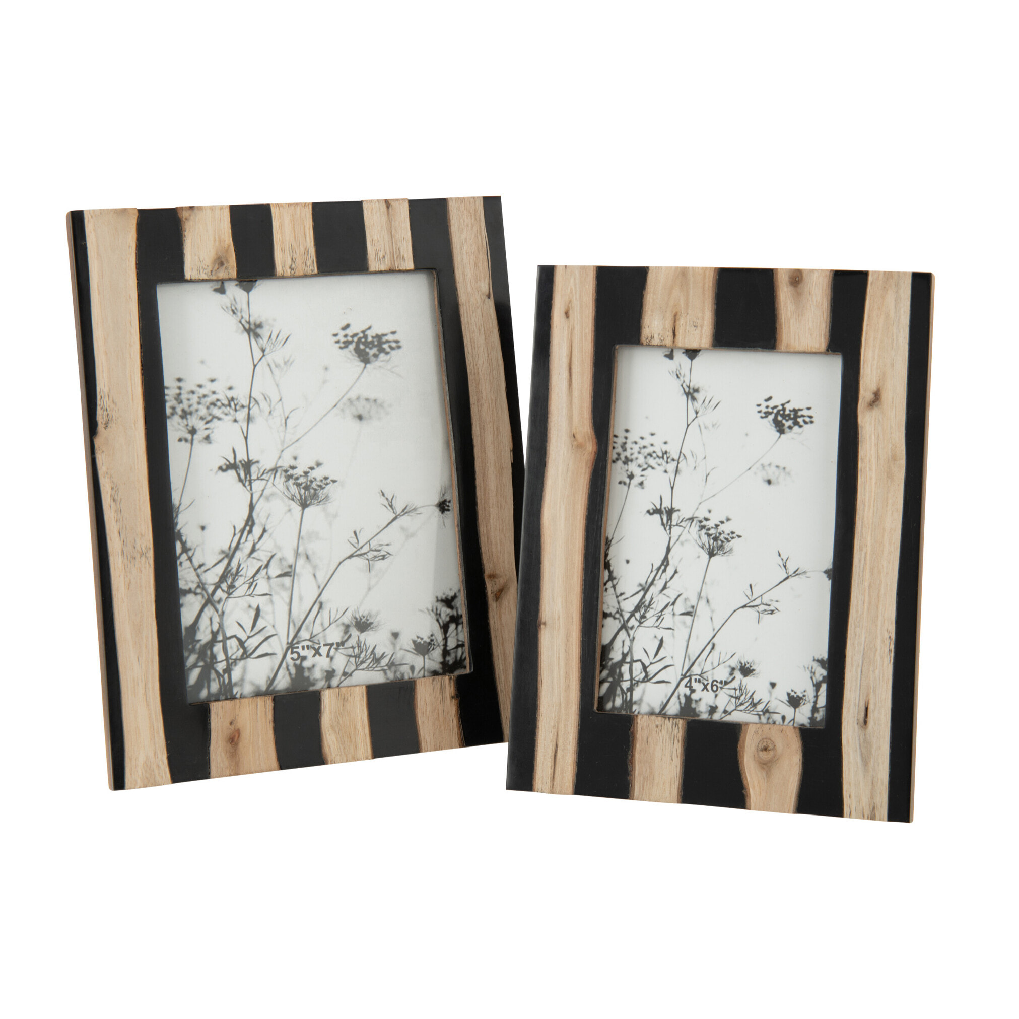 J-Line cadre photo - bois - noir/or - large