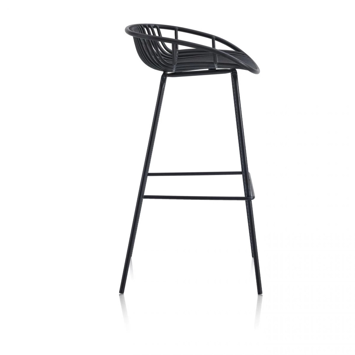 Pack 4 taburetes altos en negro 88x47 cm Ari Negro