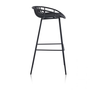 Pack 4 taburetes altos en negro 88x47 cm Ari Negro