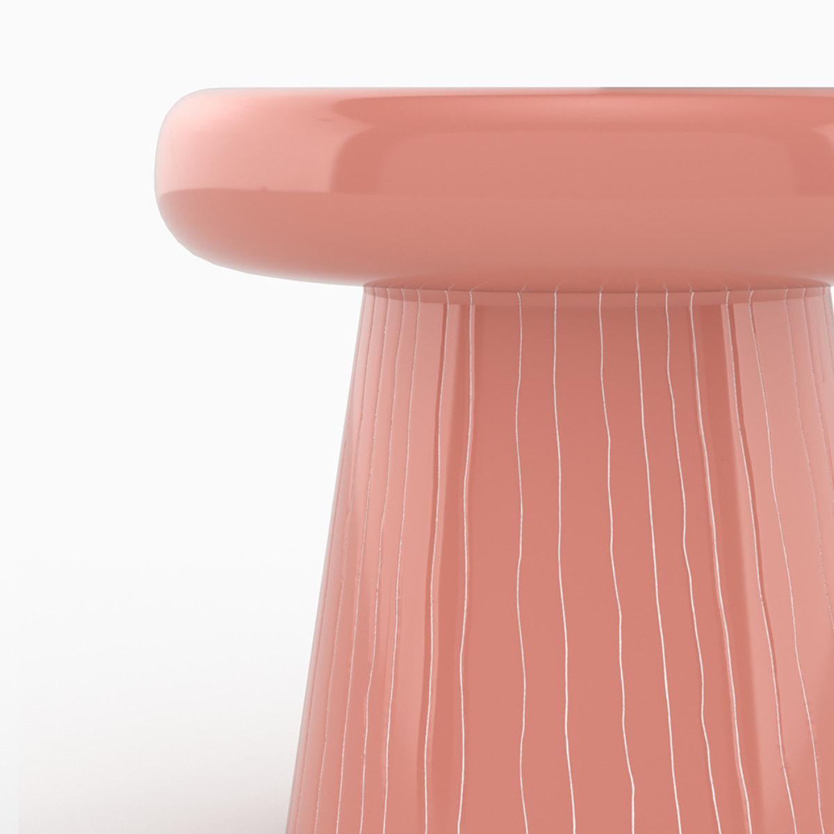 Table d'appoint ronde en métal rose D41 cm - Rosalie