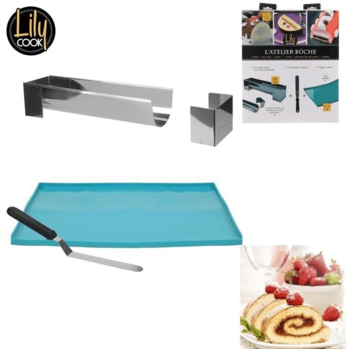 Kit Pâtisserie LILY COOK buche moule plaque genoise spatule