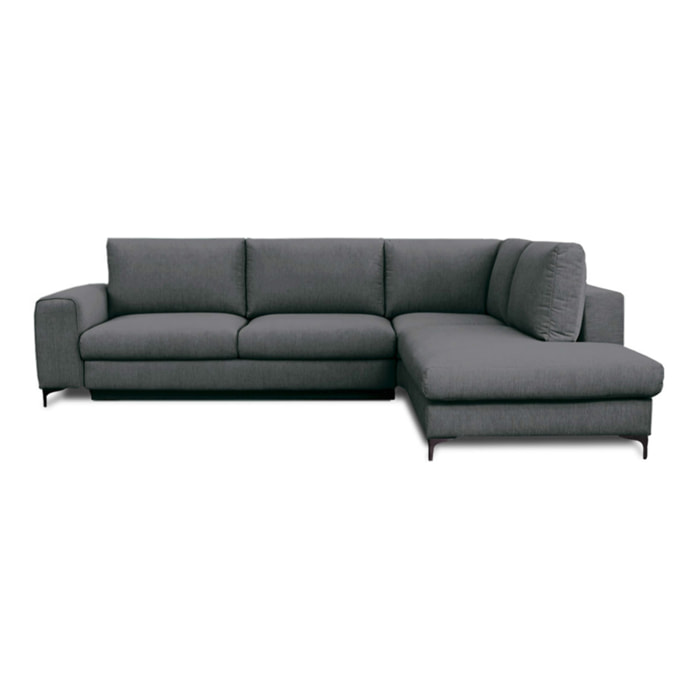 Canapé d'Angle Droit Tissu Fiesole, 3 Places, Couchage Intégré, Coffre de Rangement, Housse Déhoussable
