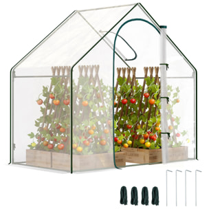 Invernadero Pequeño, Invernadero de Exterior con Ventana y Puerta con Cremallera, Marco de Acero, Cubierta de Plástico Impermeable Anti-UV para Cultivar Plantas, 180x100x168 cm, Transparente
