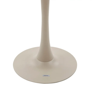 Table de jardin bistro "Ovialon" effet bois argile & lin en aluminium