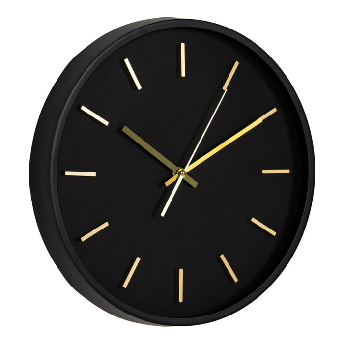 Orologio da parete Kensington nero e oro silenzioso ø35 cm