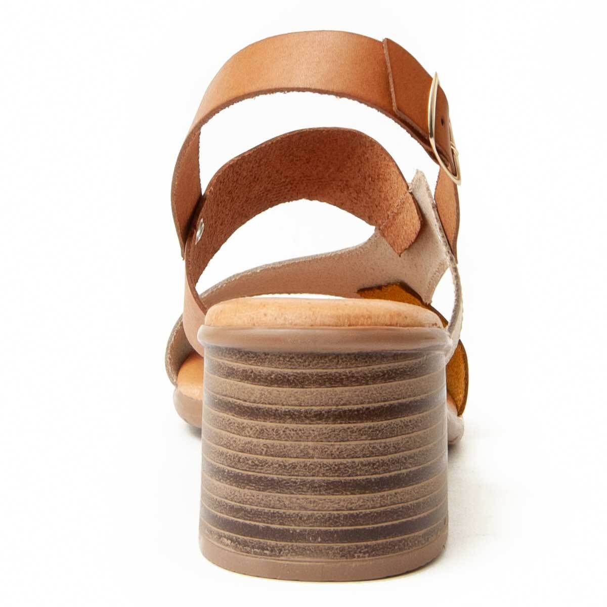 Sandalia de tacón - Marron - Altura: 5 cm