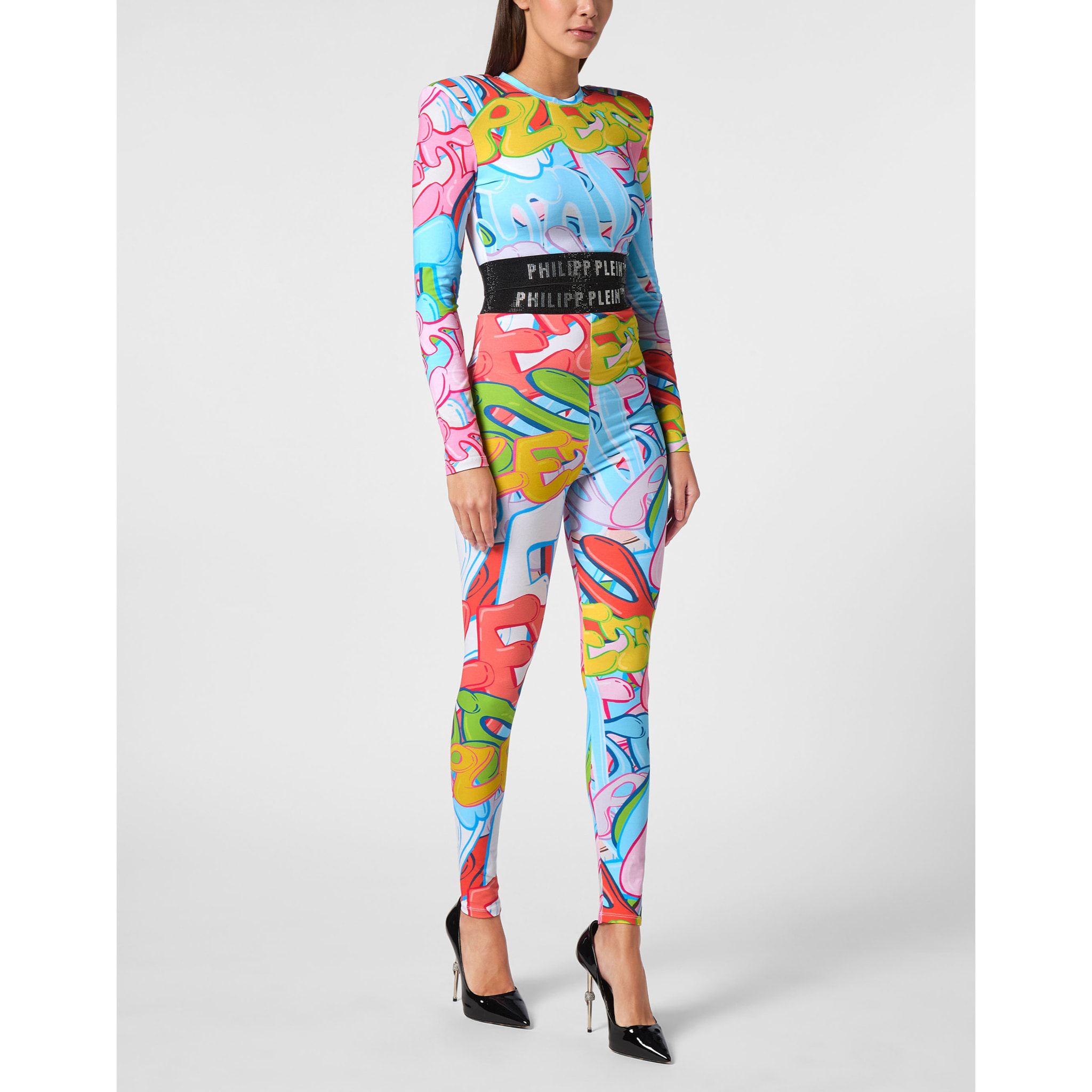 PHILIPP PLEIN Leggings BOMBING GRAFFITI