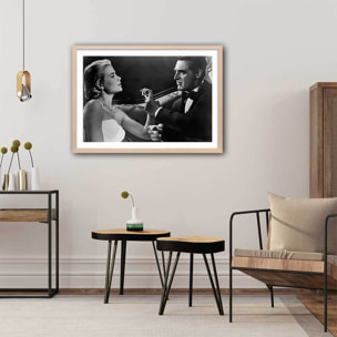 Affiche cinéma - Cary Grant et Grace Kelly La main au collet , 1955 Affiche + cadre en bois - Chêne