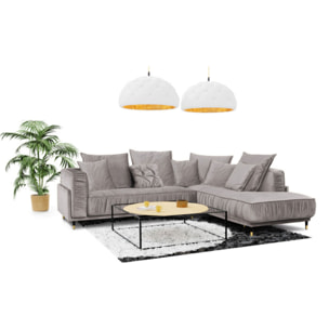 Canapé Velours Angle droit Fiorenzo - 4 Places