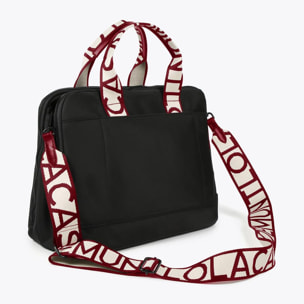 Valigetta in nylon con manici con logo a contrasto