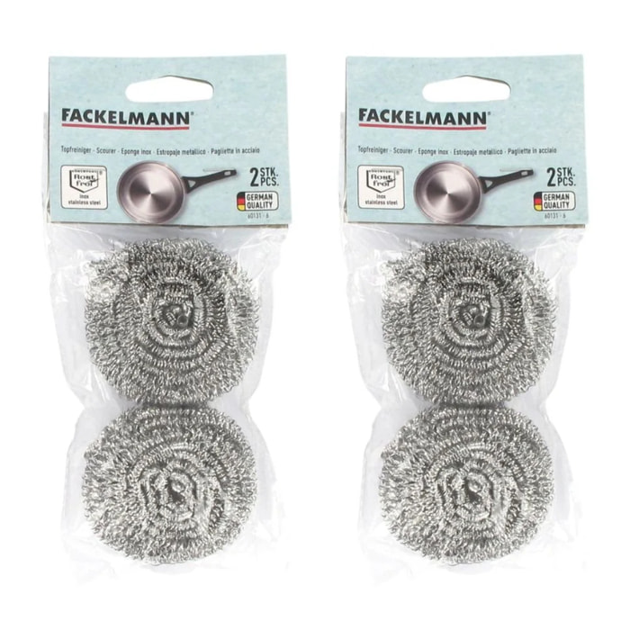 Lot de 4 éponges inox à récurer Fackelmann Tecno