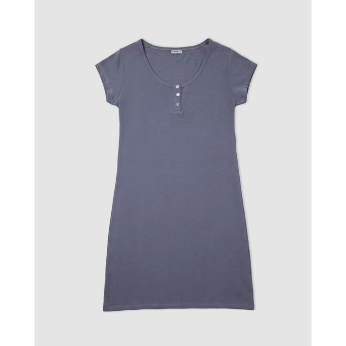 Camisón corto de algodón ídigo