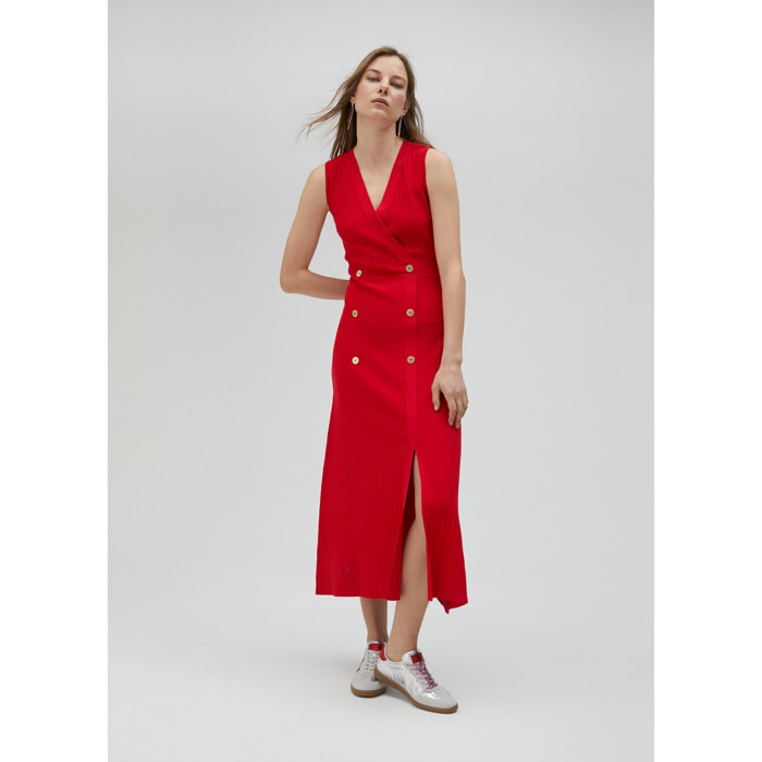 Vestito rosso in maglia