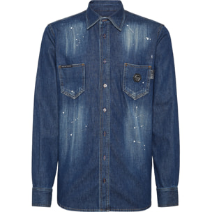 PHILIPP PLEIN Camisa vaquera SKULL&BONES