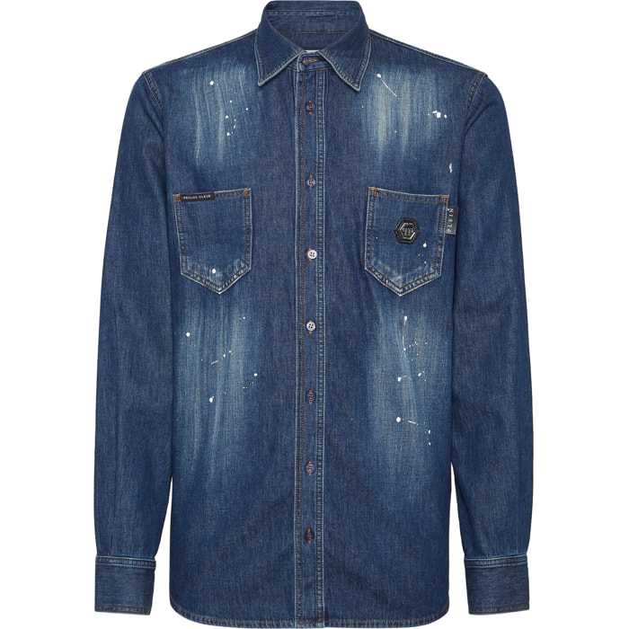 PHILIPP PLEIN Camisa vaquera SKULL&BONES