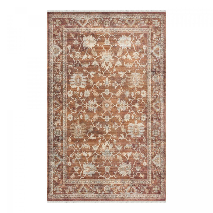 Tapis d'orient, motif oriental raffiné, tissé, poils ras