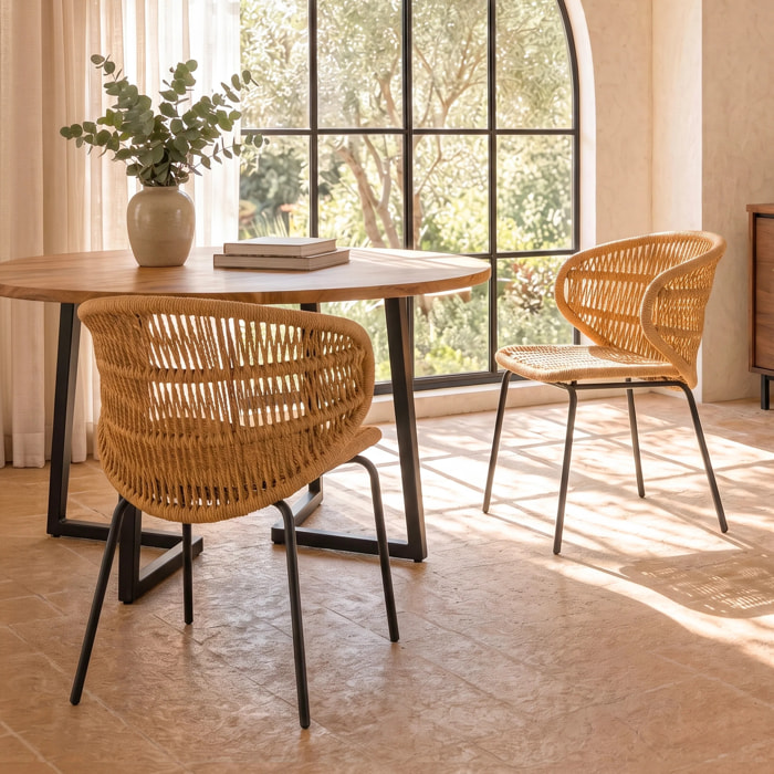 Lot de 2 chaises de jardin en rotin synthétique - Lara