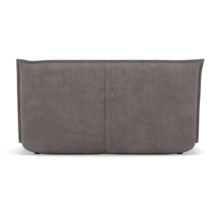 Candice - Banquette 2 places convertible clic-clac en velours côtelé - Gris clair