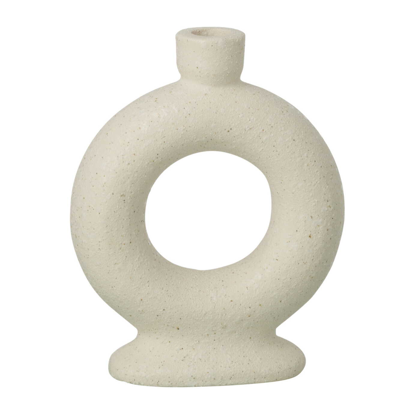 J-Line Vase Soliflore 1 Anneau - grès - blanc cassé - small