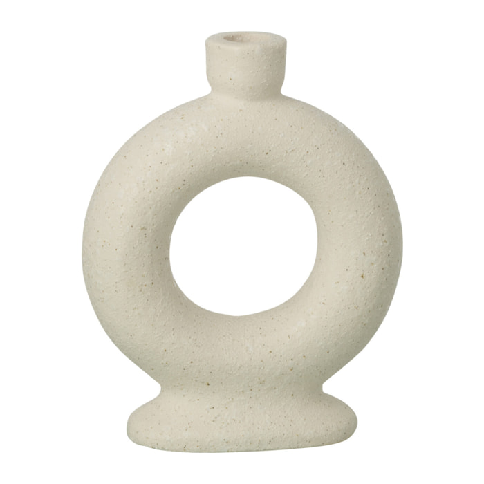 J-Line Vase Soliflore 1 Anneau - grès - blanc cassé - small