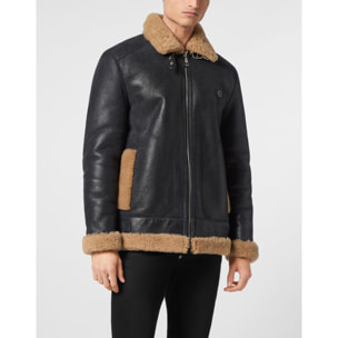 PHILIPP PLEIN Leather Fitted Biker
