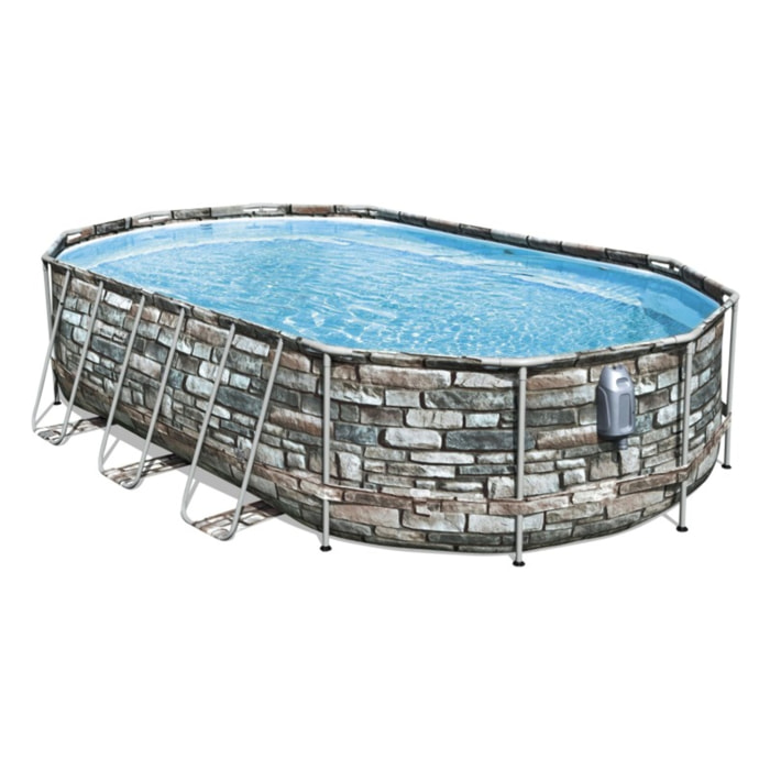 Bestway Piscine hors sol - Ovale - Power Steel Comfort Jet - 610 x 366 x 122 cm