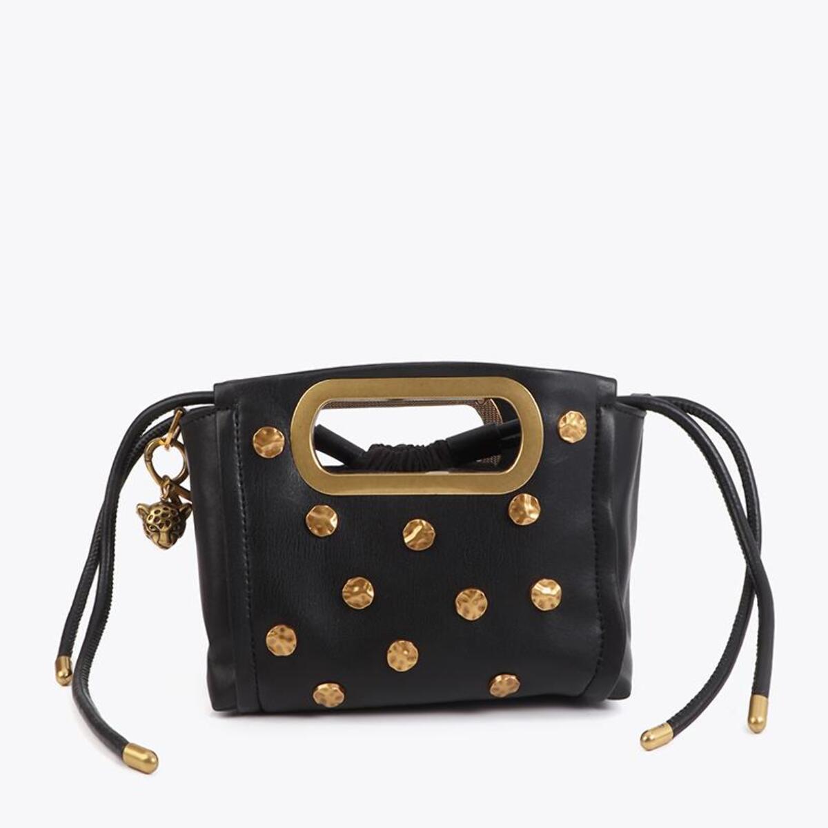Borsa a tracolla con borchie testurizzate