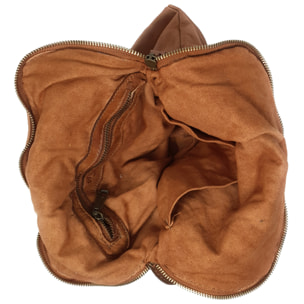 Chicca Borse Borsa Zaino Donna in Pelle Cuoio