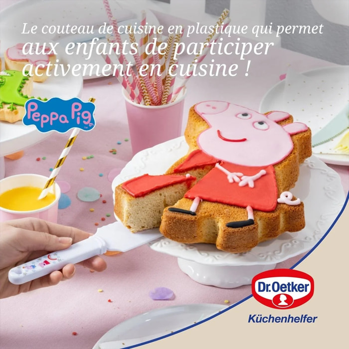 Couteau de cuisine et détacheur à gâteau pour cuisiner avec les enfants 26 cm Dr. Oetker Peppa Pig