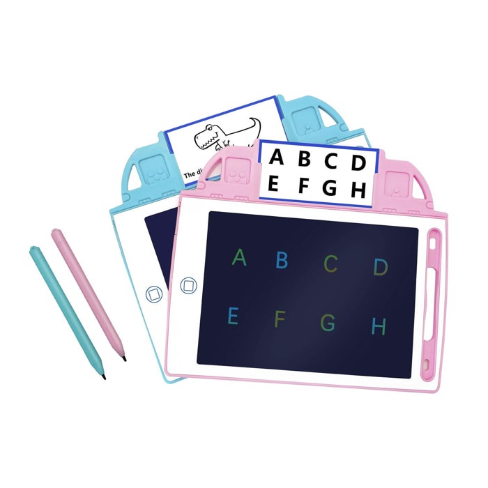 Tableta de dibujo y escritura LCD de 8,4 pulgadas, fondo multicolor. Portátil, con bloqueo de borrado y batería recargable. Incluye tarjetas de aprendizaje para escribir y dibujar.