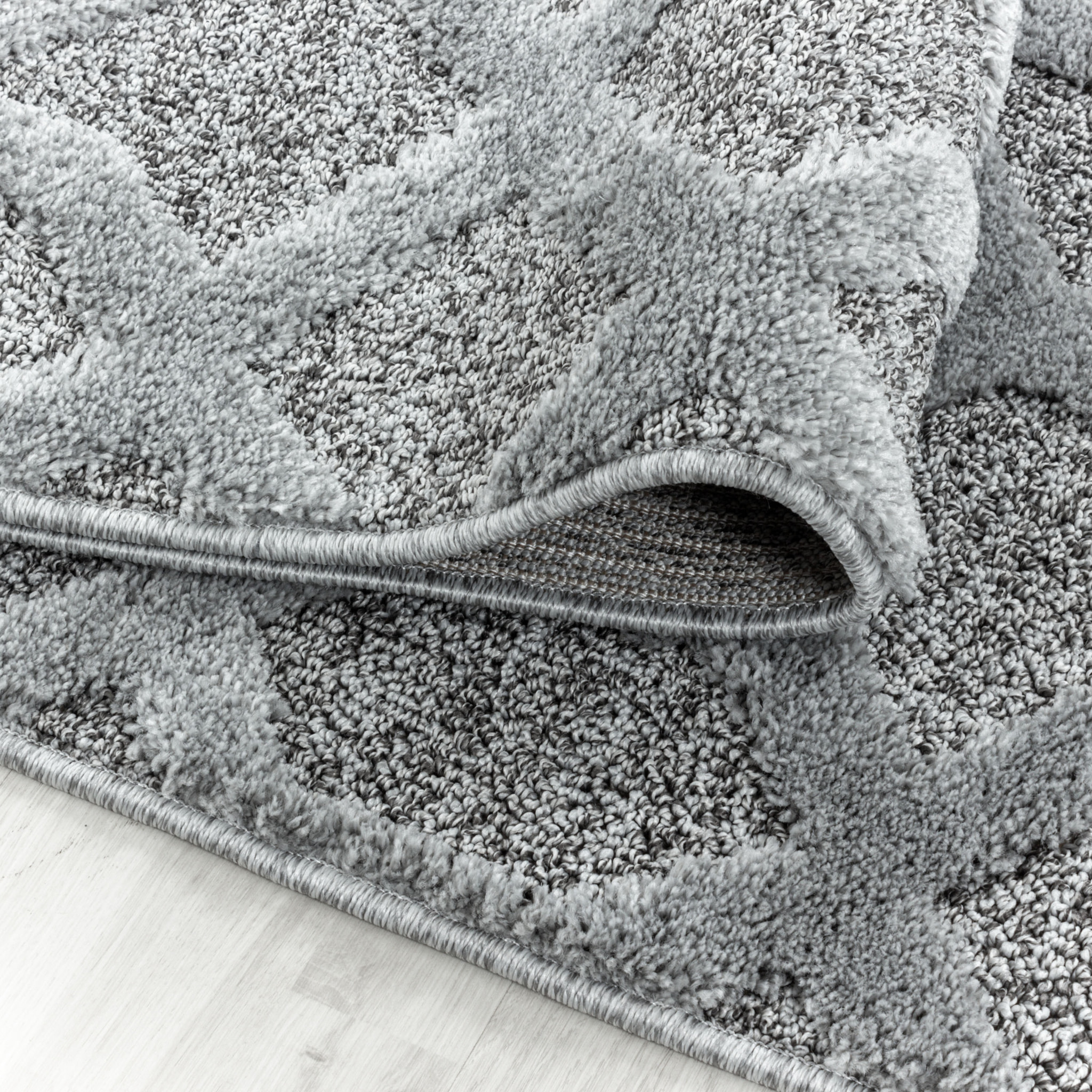 PISA - Tapis de salon rond à motif aztèque gris - PIS4702GRI