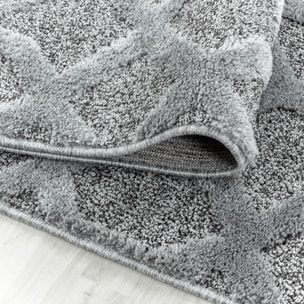 PISA - Tapis de salon rond à motif aztèque gris - PIS4702GRI