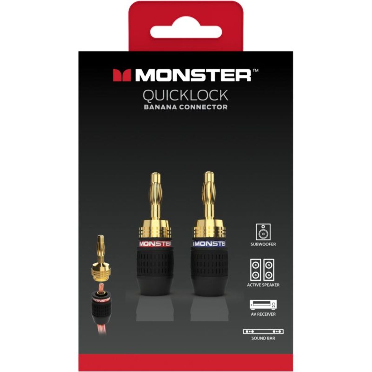 Fiche Haut-parleur MONSTERCABLE AUDIO QUICKLOCK FICHES BANANES 2X2