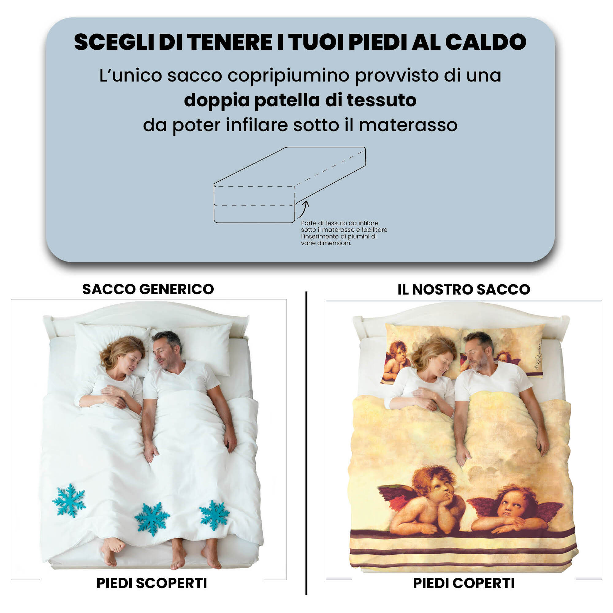 PARURE COPRIPIUMINO SOGNI D'AUTORE, Stampa Digitale, 100% Cotone, Made in Italy - 59