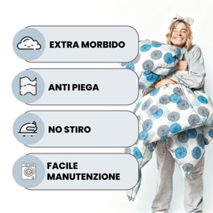 TRAPUNTA INVERNALE BASIC, 200gr, Doubleface, Microfibra, Made in Italy - SOFFIONI BLU