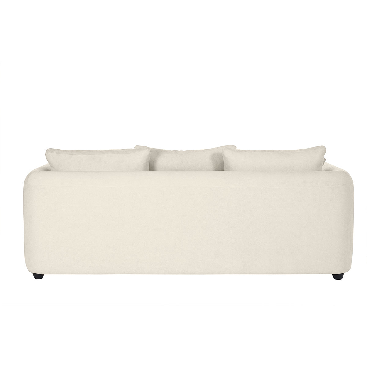 Canapé convertible déhoussable 3-4 places design haricot en tissu effet velours beige clair SACHA