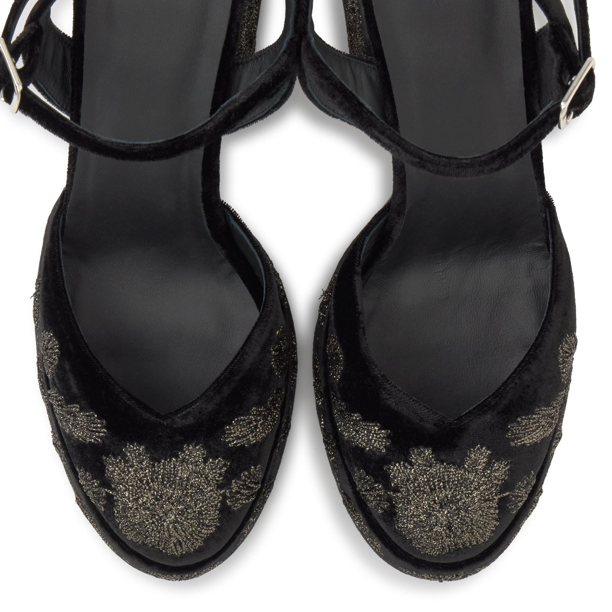 Zapato tacón Virgo en terciopelo con tacón de 10 cm
