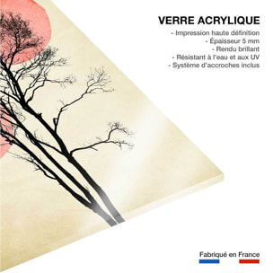 Tableau abstrait Lune et soleil d'hiver Tableau plexiglas