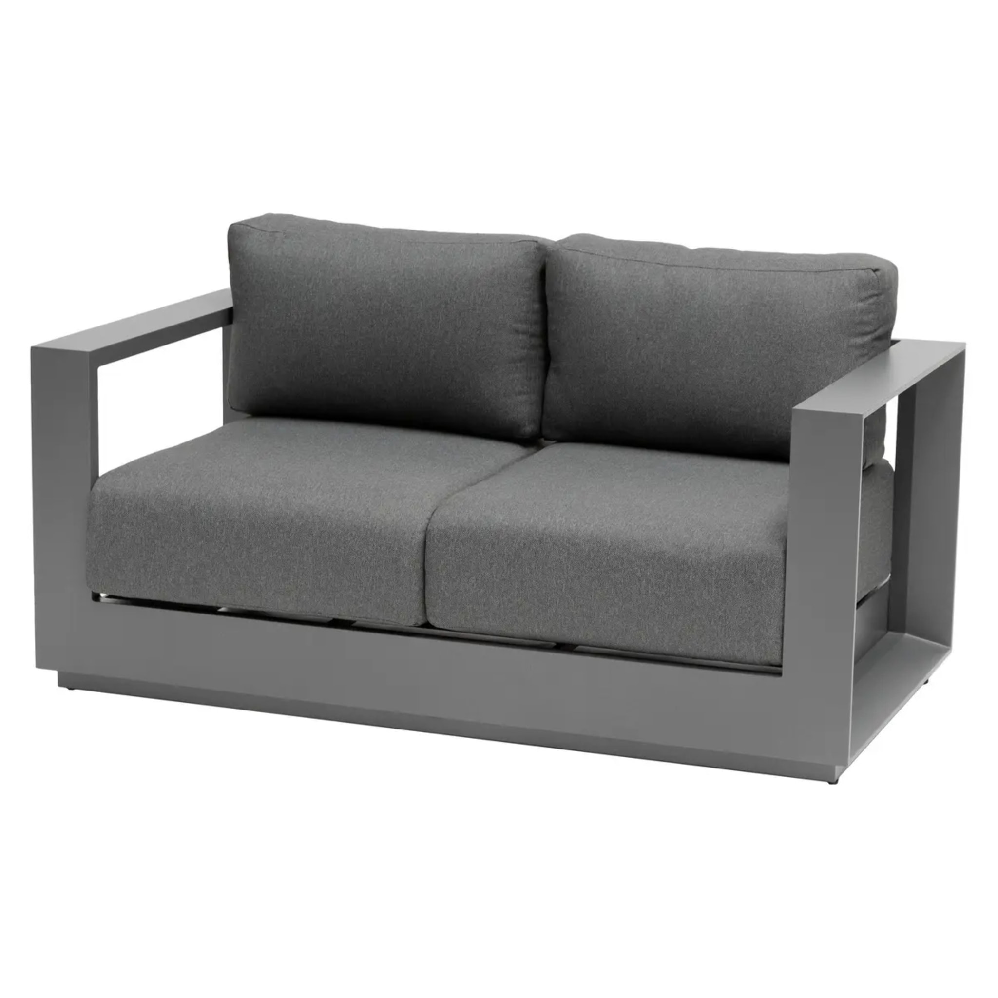 Canapé de jardin "Allure" 2 places graphite & gris zebrano en aluminium traité époxy