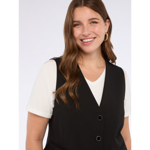Fiorella Rubino - Gilet in tessuto stretch - Nero
