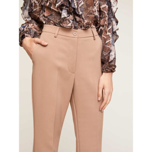 Motivi - Pantalón flare con abertura - Beige