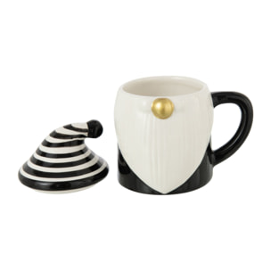 J-Line mug + couvercle Père Noël Dolomie - céramique - noir/blanc