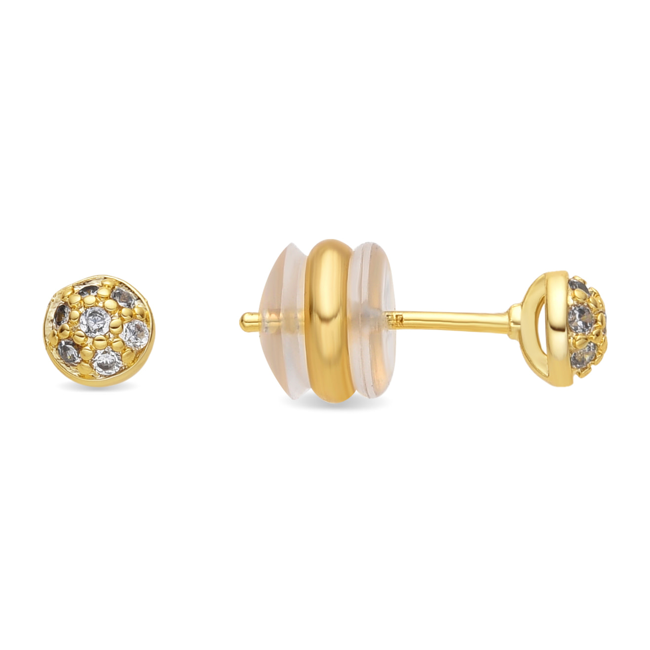 Pendientes acabado oro amarillo de 18k y Circonita Brillante
