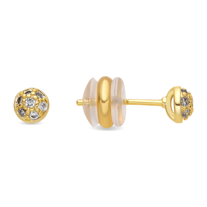 Pendientes acabado oro amarillo de 18k y Circonita Brillante