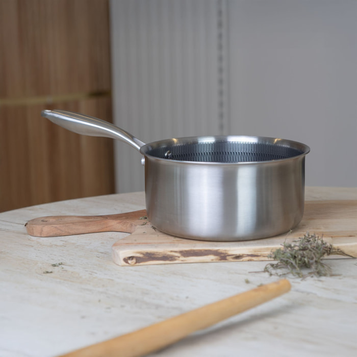 Casserole 14cm revêtu en acier inoxydable - tous feux TRINOX