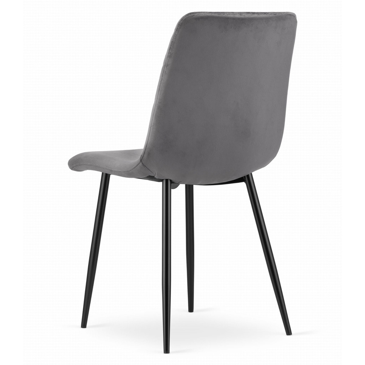 Sedia Turin in velluto grigio scuro con gambe in metallo